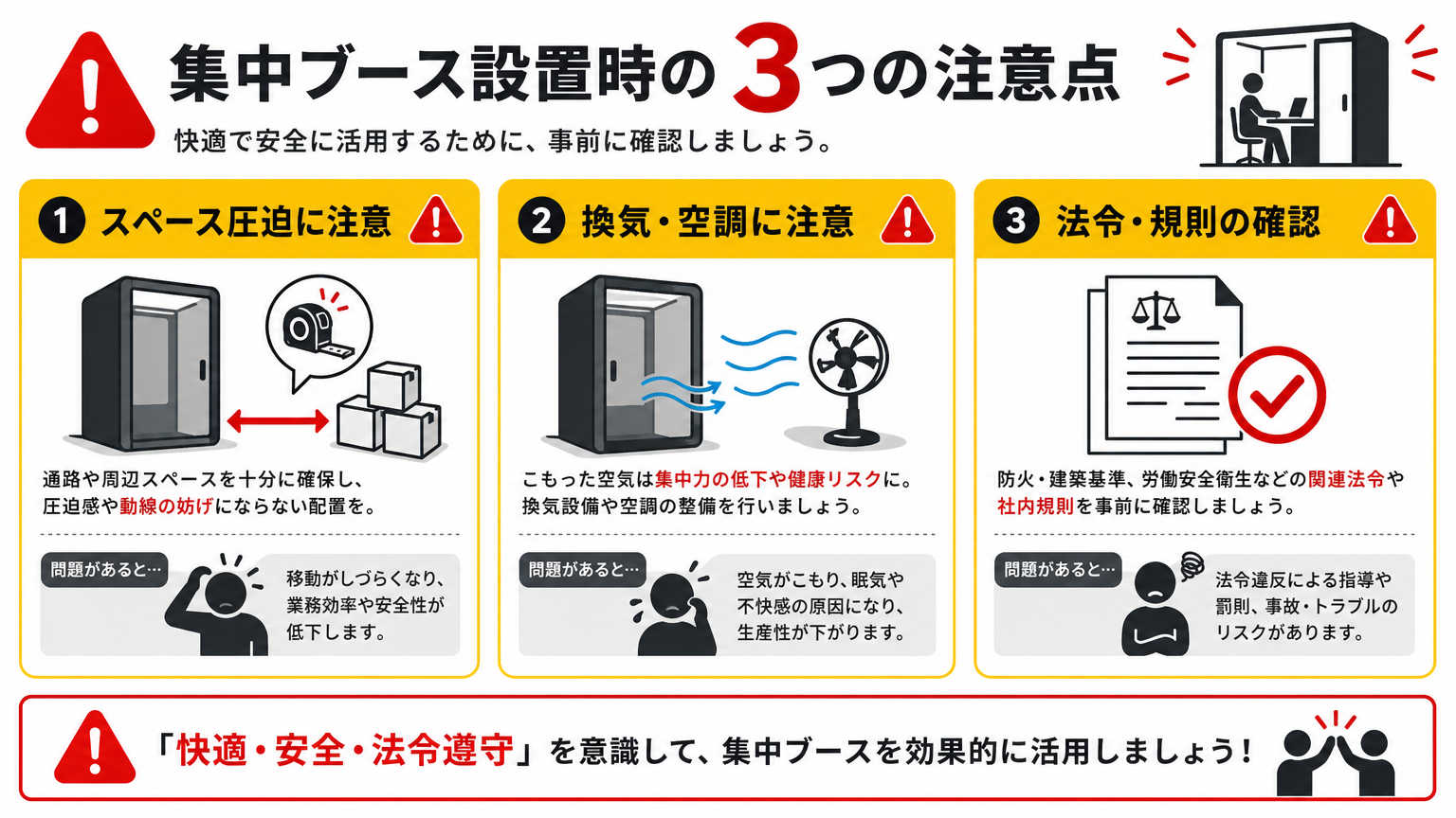集中ブースを設置するデメリット・注意点